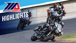 MotoAmerica Mission King of the Baggers Race 2 Highlights at Road America 2023 [upl. by Ahsatel]