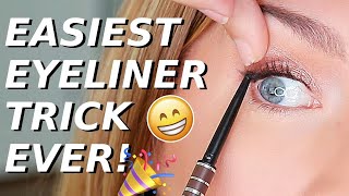 Eyeliner Trick For Hooded Downturned Aging Eyes  Quick EASY Eye Lift [upl. by Haidabej674]