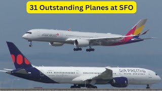 31 OUTSTANDING TAKEOFFs and LANDINGs  Plane Spotting SFO San Francisco [upl. by Snej554]