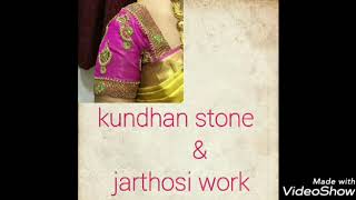 jarthosi amp kundhan Stone Aari work [upl. by Coppola]