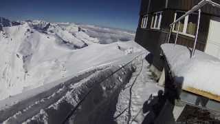 Skiing off summit Schilthorn Off Piste  summit run part one [upl. by Calandria227]