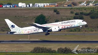 Aeroméxico Boeing 7879 Quetzalcóatl livery taking off from Madrid [upl. by Hollie]