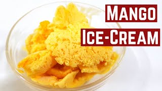 How To Make Mango Ice Cream  Cara Membuat Aiskrim Mangga [upl. by Arikehs179]