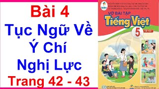 Vở Bài Tập Tiếng Việt Lớp 5 Sách Cánh Diều Bài 4  Tục Ngữ Về Ý Chí Nghị Lực  Trang 42  43  Tập 1 [upl. by Beesley]