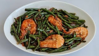 stir fry string beans with shrimp [upl. by Arakal666]