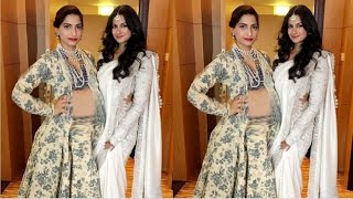 Pregnant Sonam Kapoor Flaunting her Baby Bump at her Sister Rhea Kapoor Pre Wedding Function [upl. by Theona]