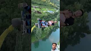 Bungee Jump from hight 100ft😲 bungeejump bungeejumping nature bungee adventure bunjeejumping [upl. by Garner]