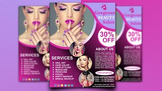 How To Create a Beauty Salon Flyer Design  CorelDRAW Tutorial [upl. by Anwadal596]