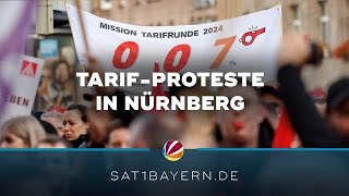 Protestmarsch in Nürnberg Zweite Tarifrunde der Metall und Elektroindustrie [upl. by Adnerad]