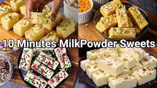 10 Mins Indian Milk Sweets Recipes  4 Quick amp Easy Milk Desserts Recipes  Milk based Recipes [upl. by Ereveniug]