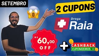 Cupons Droga Raia setembro 2024  60R OFF E CASHBACK CÓDIGO NO VIDEO [upl. by Ihsar]