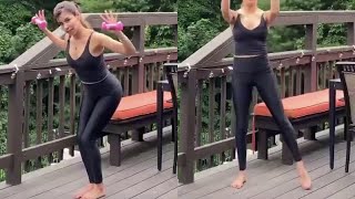 Outdoor Simple Workout in Shiny Spandex Leggings [upl. by Krystle248]