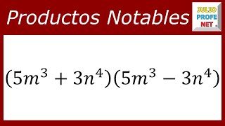 PRODUCTOS NOTABLES SUMA POR DIFERENCIA Ejercicio 1 [upl. by Brice]