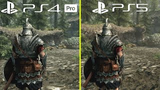 The Elder Scrolls Skyrim 10th Anniversary Edition PS5 vs PS4 Pro Special Edition Graphics Comparison [upl. by Orutra849]