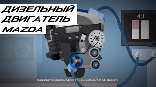 ДИЗЕЛЬНЫЙ ДВИГАТЕЛЬ SKYACTIVD Mazda Techologies [upl. by Ahsirhcal411]