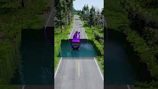 Mixer trucks vs water pit 18  BeamNG drive beamngdrive carsvsstairs carsvsmassivepotholes [upl. by Frye]