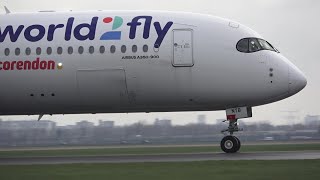 CORENDON Airbus A350900 Landing At Schiphol Airport [upl. by Gnirps]