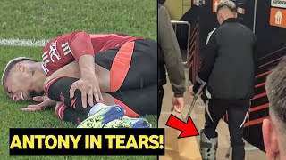 Antony IN TEARS as he suffered painful knee injury during Man UTD vs Fenerbahce [upl. by Gilroy]