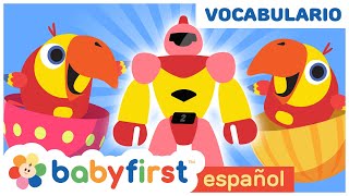 Primeras Palabras para Bebes en Español  Huevos Surpresas con Larry el Loro  Baby First Español [upl. by Leugim]