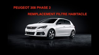 PEUGEOT 308 PHASE 2 II REMPLACEMENT FILTRE HABITACLE  CABIN FILTER REPLACEMENT CHANGE [upl. by O'Neil]