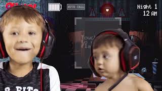 OH NO BABY Shawn vs FIVE NIGHTS at FREDDYS 12 amp 4  He Calls BENDY amp the INK MACHINE FGTEEV [upl. by Sean]