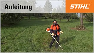 MähtechnikTipp die Grundtechnik beim Mähen mit einer STIHL Motorsense [upl. by Timmi]