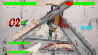 Chainsaw Man VS Katana Man With Healthbars  Denji Loses  Chainsaw Man [upl. by Ihcur918]