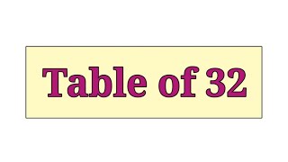 Table of 32 in English [upl. by Lednem777]