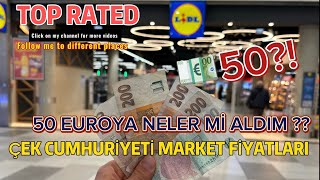 ÇEK CUMHURİYETİ MARKET FİYATLARI 50 💶EUROYA NELER Mİ ALDIM 😅😂 [upl. by Vasta]