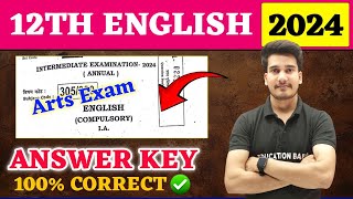 12th English Answer Key 2024  English Arts Class 12 Objective Answer Solution 2024  Education Baba [upl. by Eanahc]