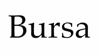 How to Pronounce Bursa [upl. by Cazzie]