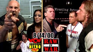 WWF RAW vs WCW Nitro  August 14 2000 Full Breakdown  RussoGoldberg Shoot  RockAngleHHHShane [upl. by Emlyn]