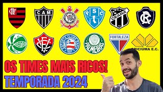 OS MAIORES ORÇAMENTOS DOS CLUBES BRASILEIROS PARA 2024 SÉRIES A B amp C [upl. by Assiruam]