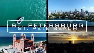 St Petersburg  St Pete Beach Florida  4K Drone Footage [upl. by Ahsekin]