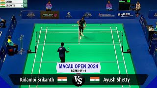 Kidambi Srikanth vs Ayush Shetty  Macau Open 2024 Badminton  R16 [upl. by Parke]