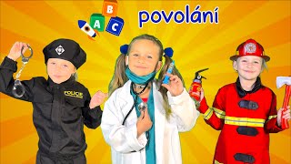 Zábavné Učení  ABECEDA pro Děti  Učíme se POVOLÁNÍ Policista Hasič Doktor Vzdělávací video [upl. by Ahk]