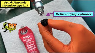 How to rethread and tap cylinder spark plug hole  DIY [upl. by Lotus]