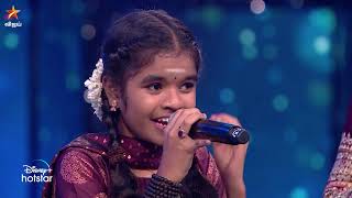 HarshiniNethra Imitates LREswari  Manjalile Neeradi Song  Super Singer Junior 9 EpisodePreview [upl. by Noneek]