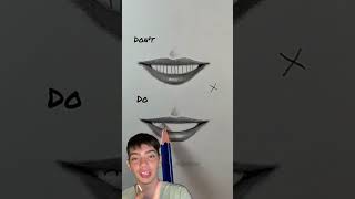 Como desenhar o sorriso perfeito 😁 Faça traços simples e sombreamento certo [upl. by Henrietta]