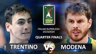 Quarter Finals of Italian Volleyball SuperLega 20232024  Trentino vs Modena [upl. by Lem810]