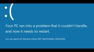 Fixing a DPC Watchdog Violation on Windows 10 [upl. by Waring363]