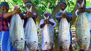 BONELESS FISH PEPPER FRY  Giant Trevally Fish Cutting amp Cooking  Easy and Simple Fish Fry Recipe [upl. by Nagel]