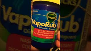 Vicks vaporub NASAl decongestant cough suppressant ointment lemon scent blmprotest eatingchallenge [upl. by Oram]