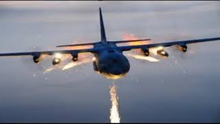 C130 Hercules Chaff and Flares Countermeasures Demonstration [upl. by Yentruoc721]