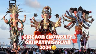 Mumbai Girgaon Chowpaty Ganpati Visarjan 2024 ll 😇 [upl. by Elakram]