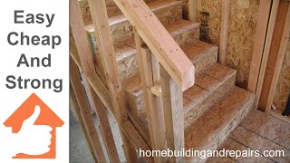 Cheapest And Possibly Strongest Stairway Guardrailing You Can Build  Money Saving Construction Tip [upl. by Abbottson]