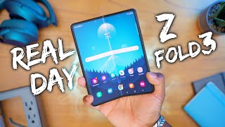 Samsung Galaxy Z Fold 3  REAL Day in the Life Review [upl. by Sorcim]