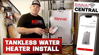 Tankless Water Heater Install  Rinnai Sensei RXP series  Aune Plumbing [upl. by Jens668]