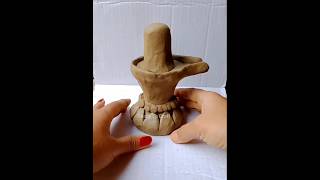 SHIVLING MAKING USING COCONUT SHELL viralshort shorts youtubeshorts craft diyclayart [upl. by Erdna]