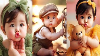 Funny and Cute babies।।🥰 funny baby moments।।🧿🍼cute baby funnybabies Veeranshreaction [upl. by Donadee]